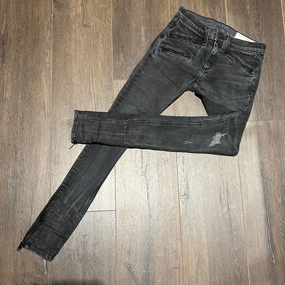 rag & bone jeans with zipper details on front and at ankles